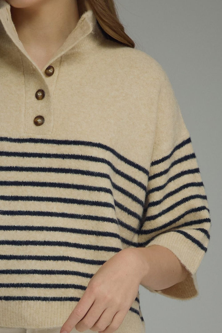 Ecru Striped Sweater