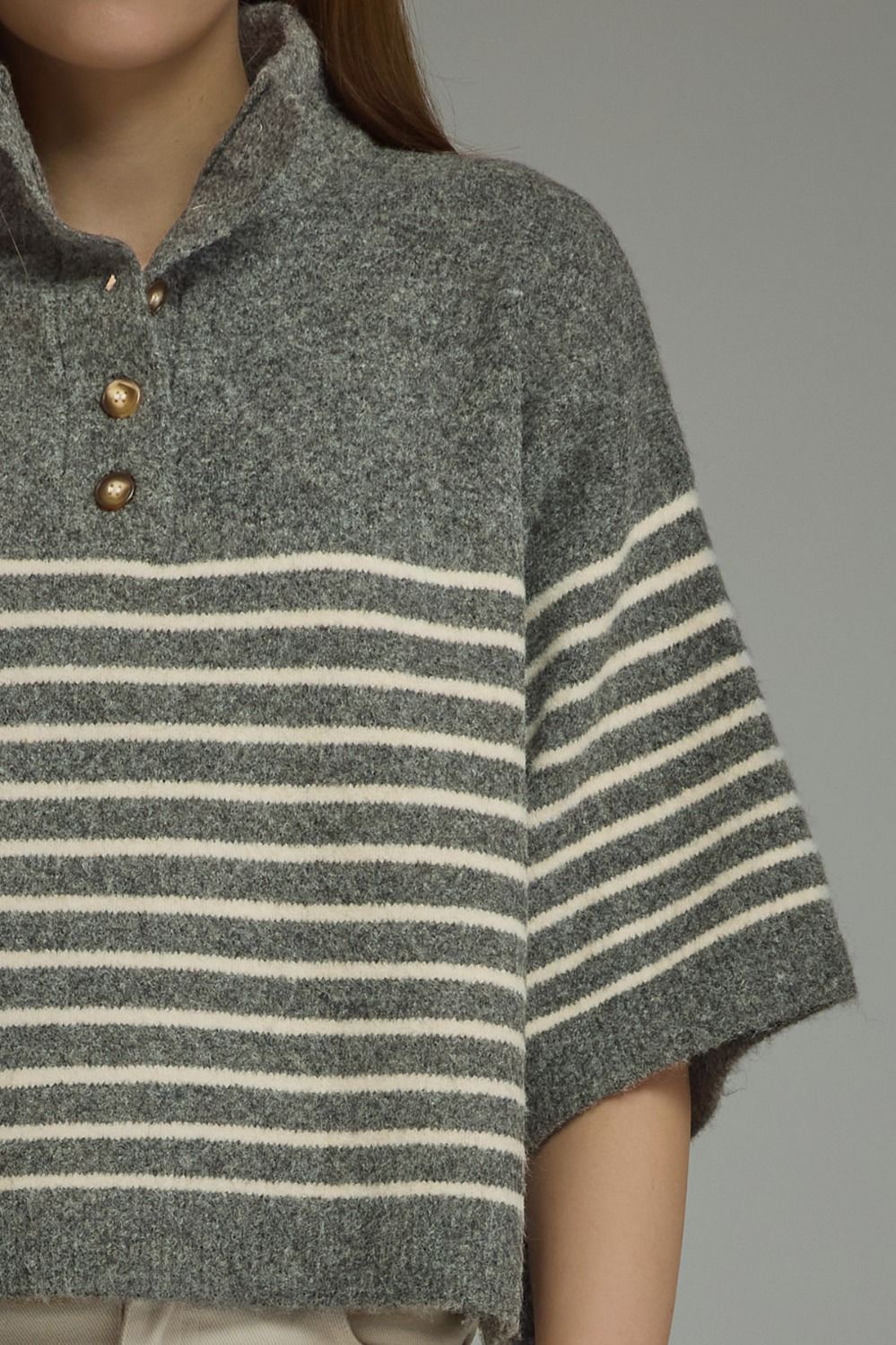Stripe Short Sleeve Sweater