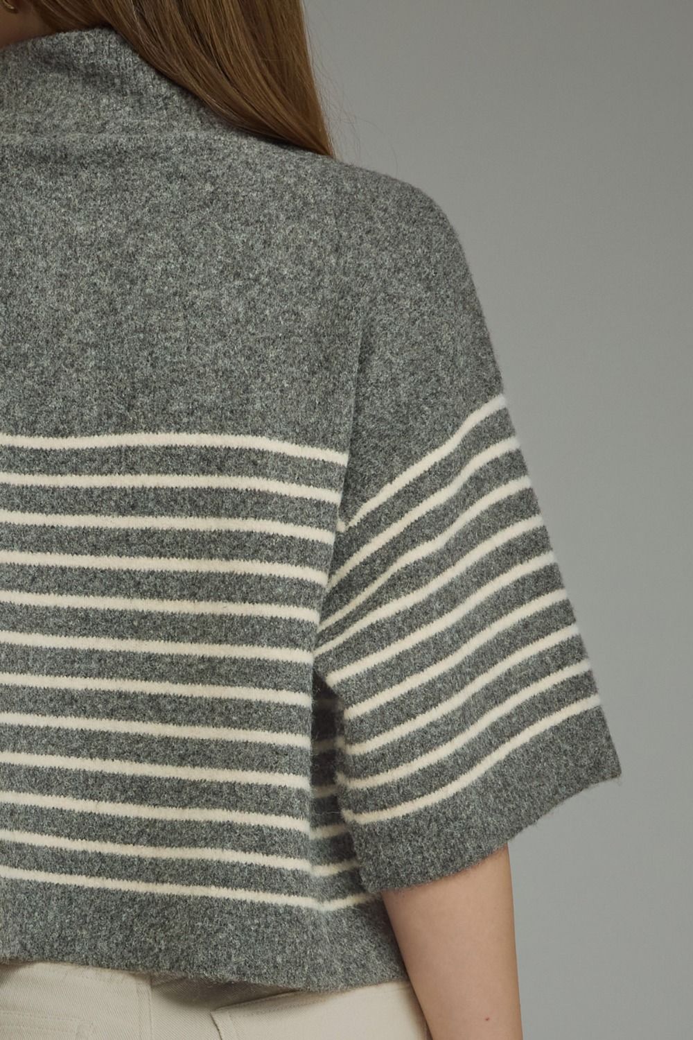 Stripe Short Sleeve Sweater