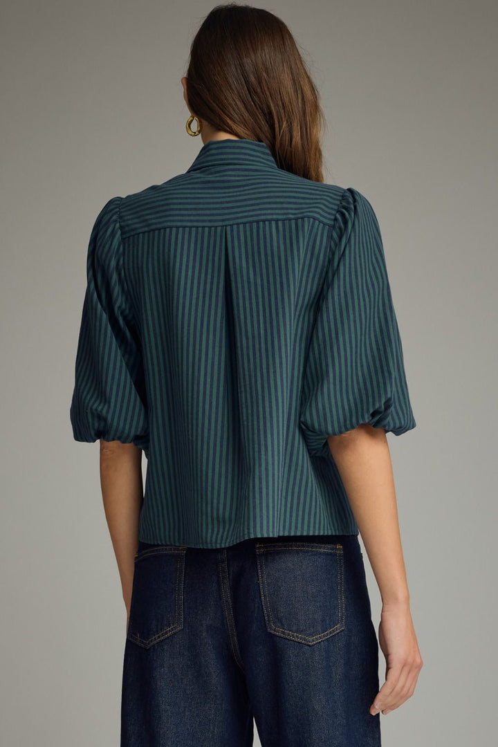 Stripe Tie Neck Top