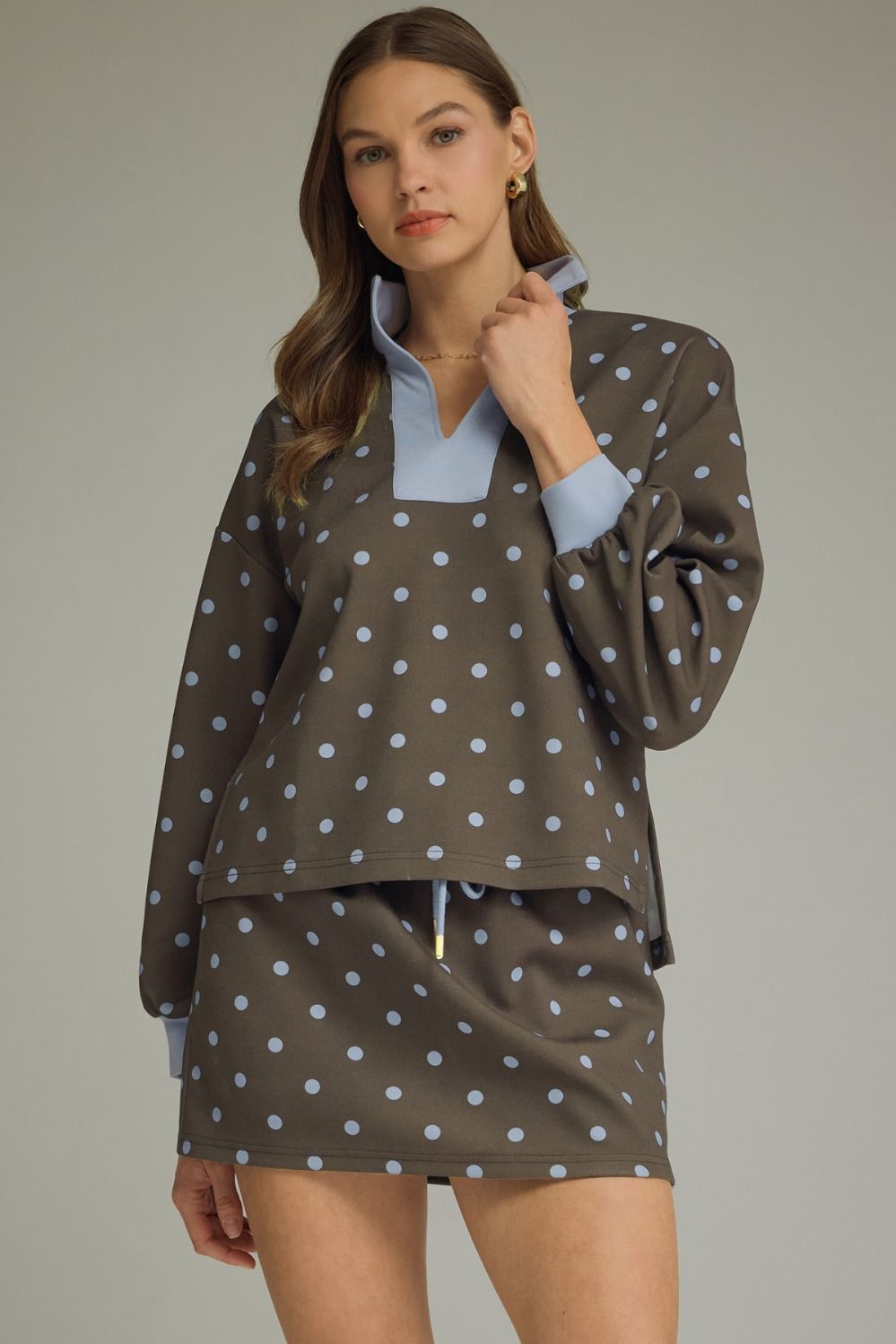 Polka Dot Knit Top