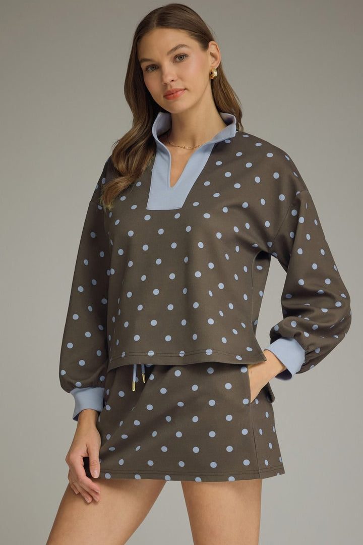Polka Dot Knit Top