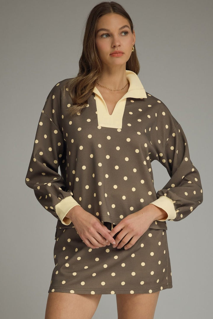Polka Dot Knit Top