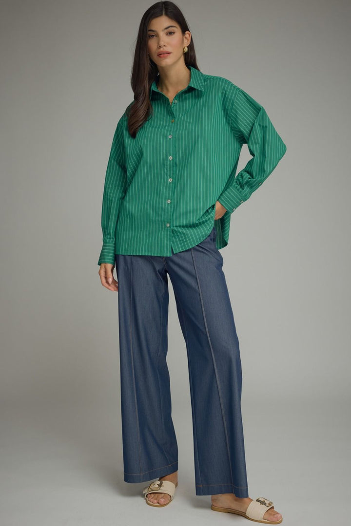 Teal Stripe Top