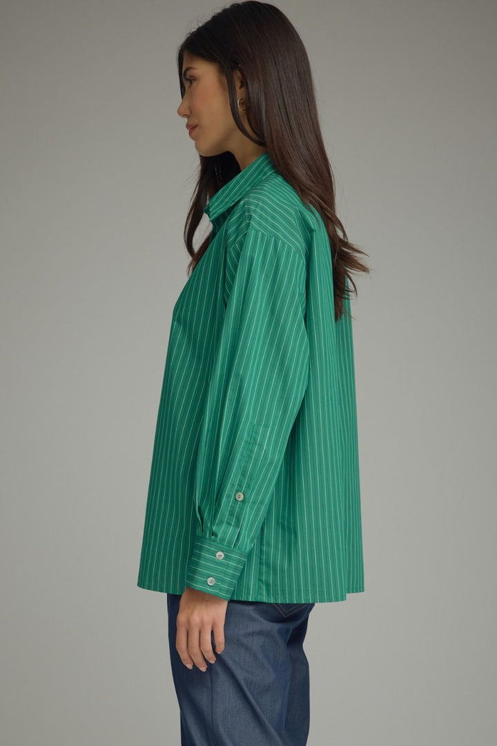 Teal Stripe Top