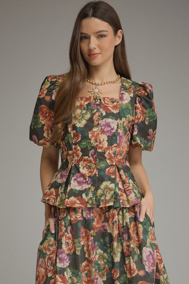 Floral Peplum Top