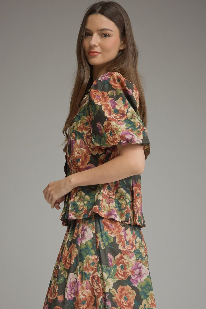 Floral Peplum Top
