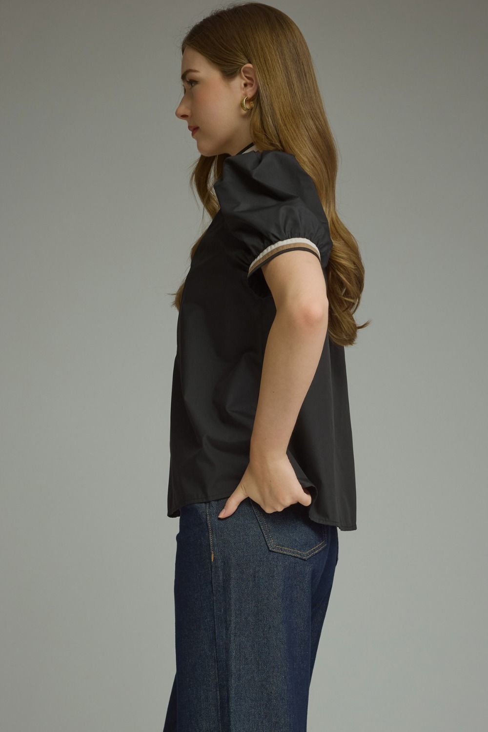 The Black Puff Sleeve Top