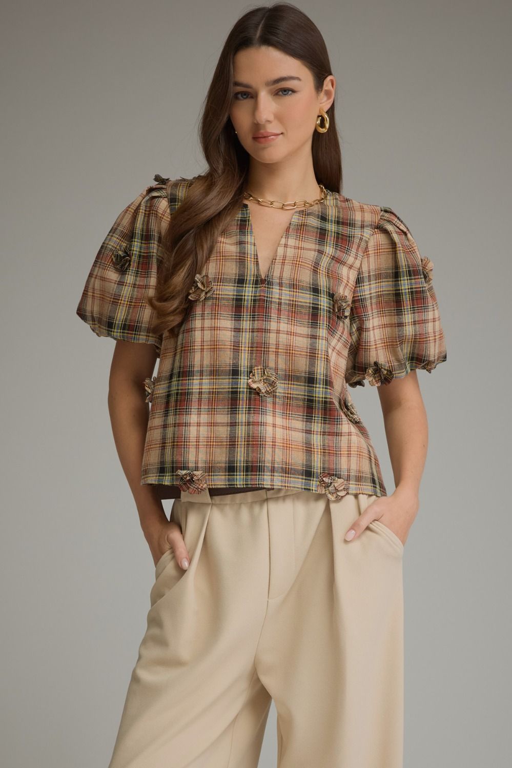 The Plaid Puff Sleeve