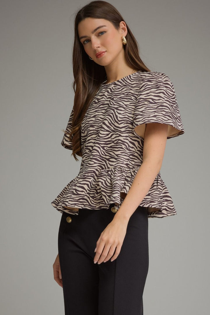 The Zebra Peplum Top