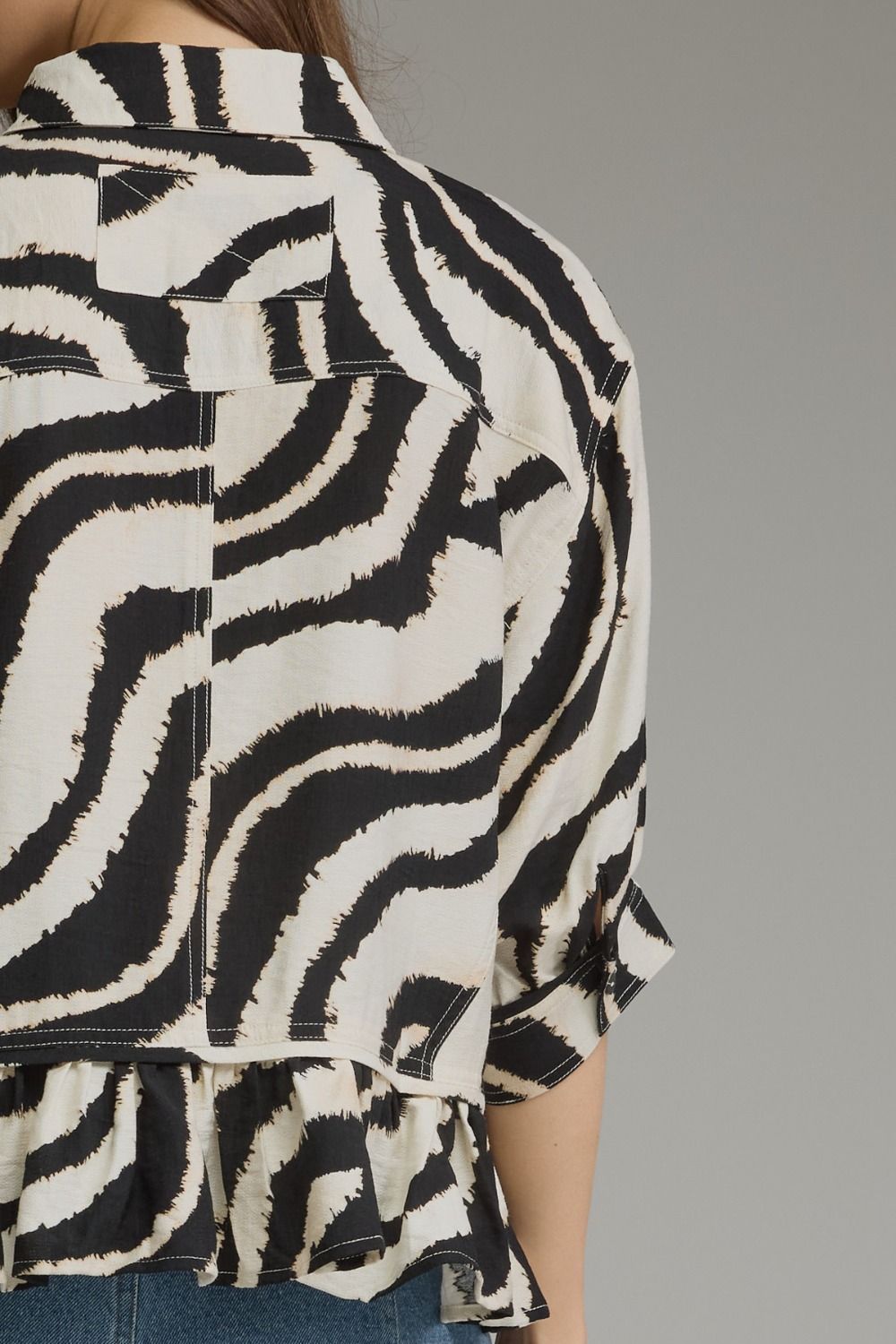 Zebra Ruffle Hem Top