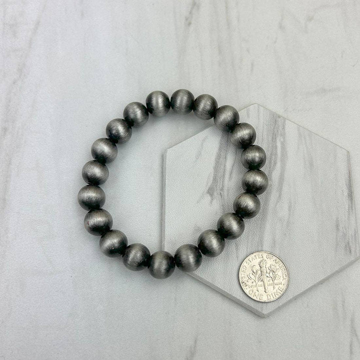 10mm stretch silver pearl beads Bracelet