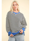 Stripe Comfy Casual Oversized Knit Top