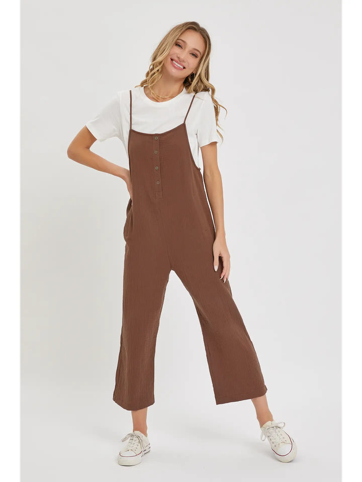 Cotton Gauze Sleeveless Jumpsuit