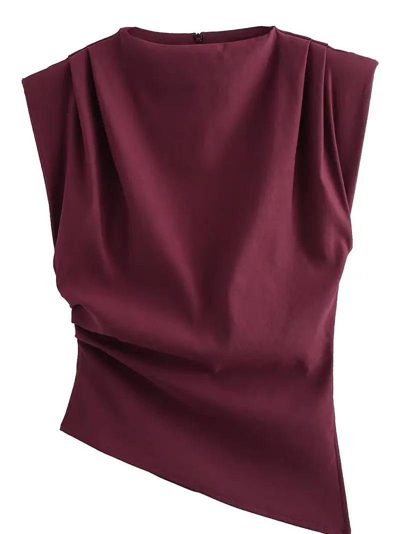 Asymmetrical Hem Sleeveless Top