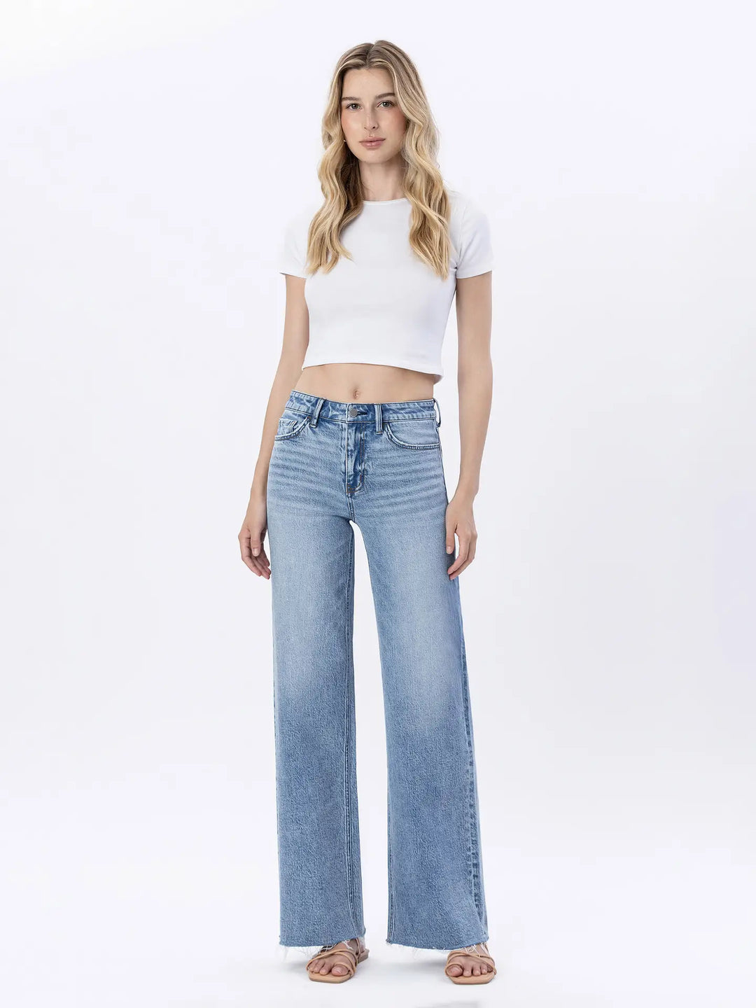 Trinity High Rise Raw Hem Jeans