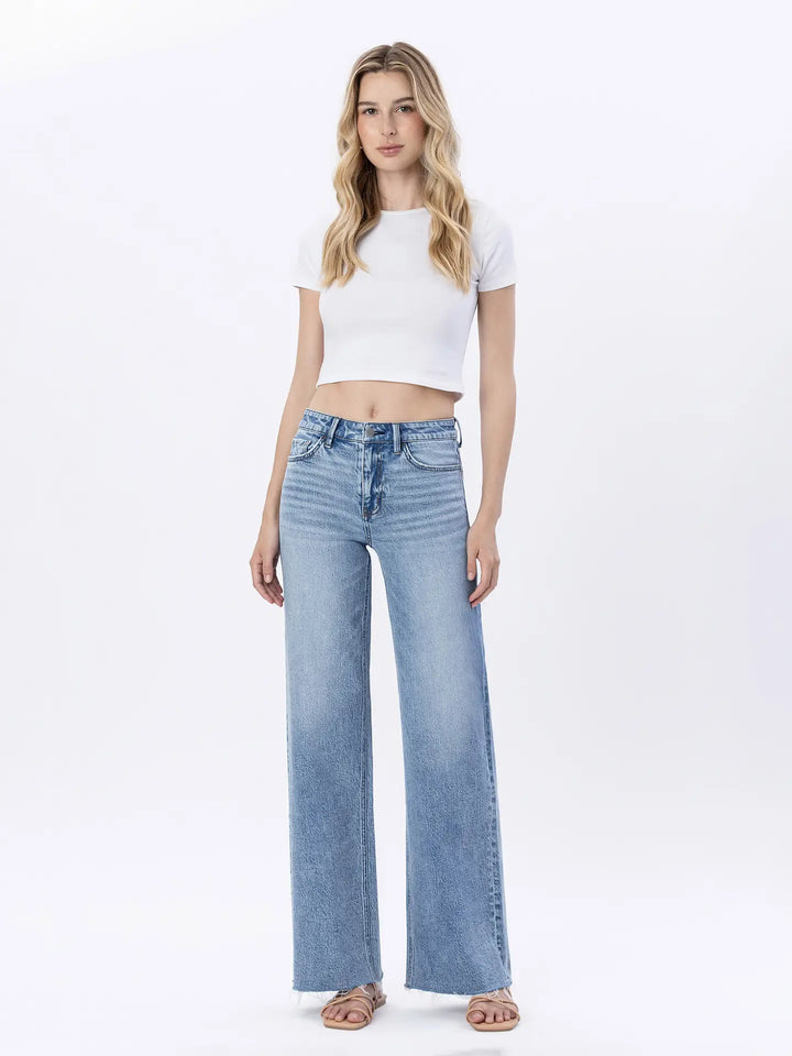 Trinity High Rise Raw Hem Jeans