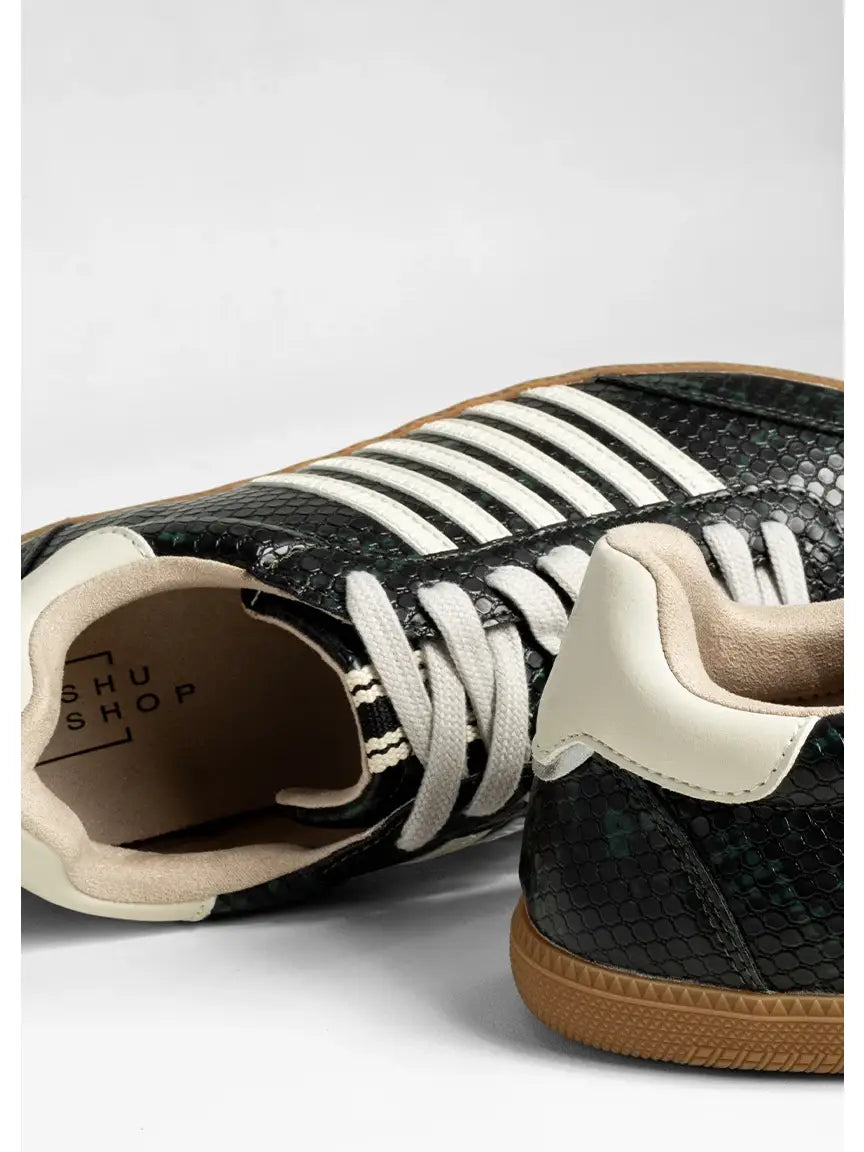 The Stevie Dark Green Snake Sneaker
