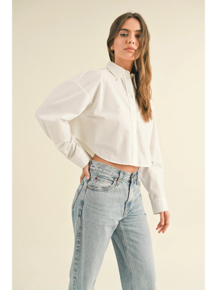 Cropped Button down Shirt