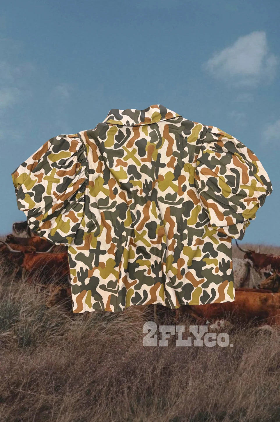 Prairie Puff Top in Camo