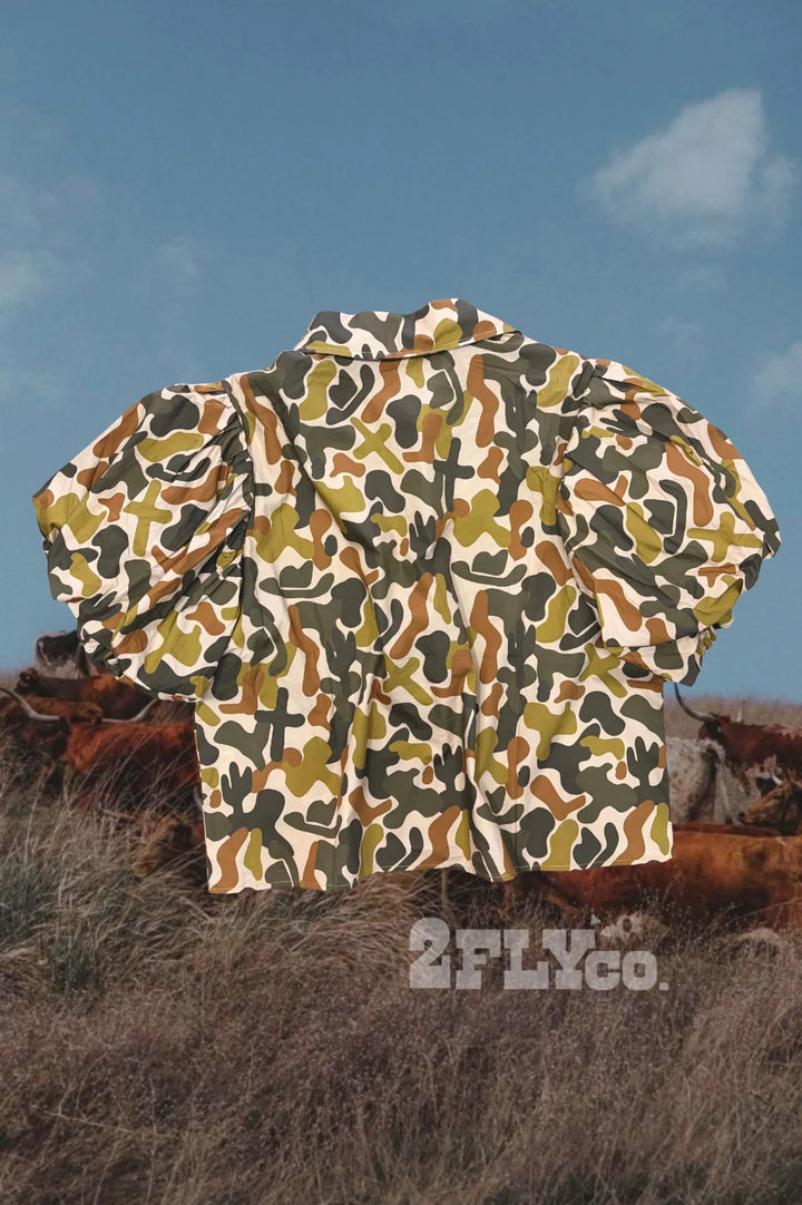 Prairie Puff Top in Camo