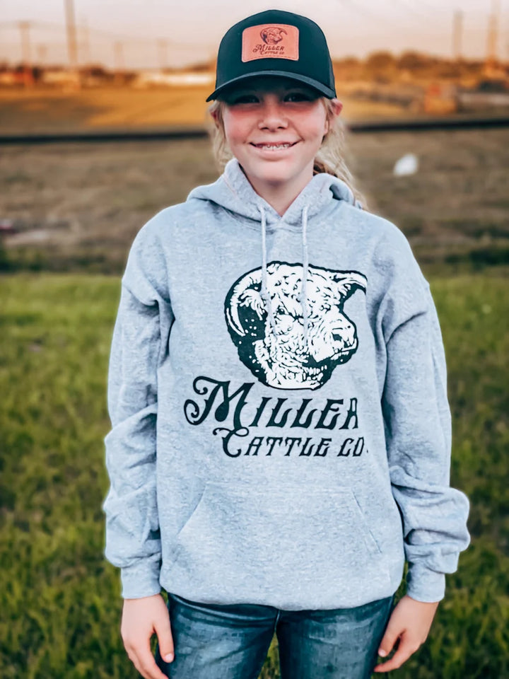 Miller Cattle Co- Sports Grey Logo Hoodie