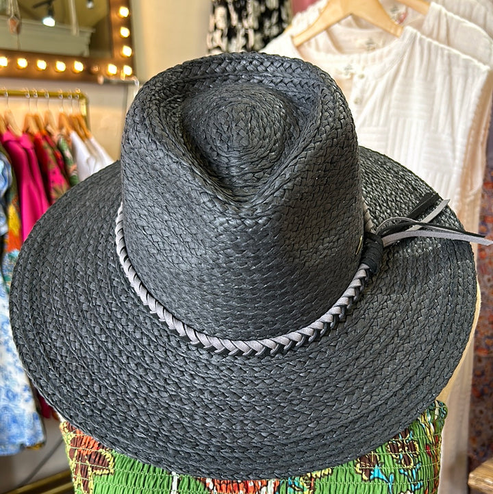 Black Straw CC Hat