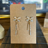 Pearl and Crystal Bow Earrings