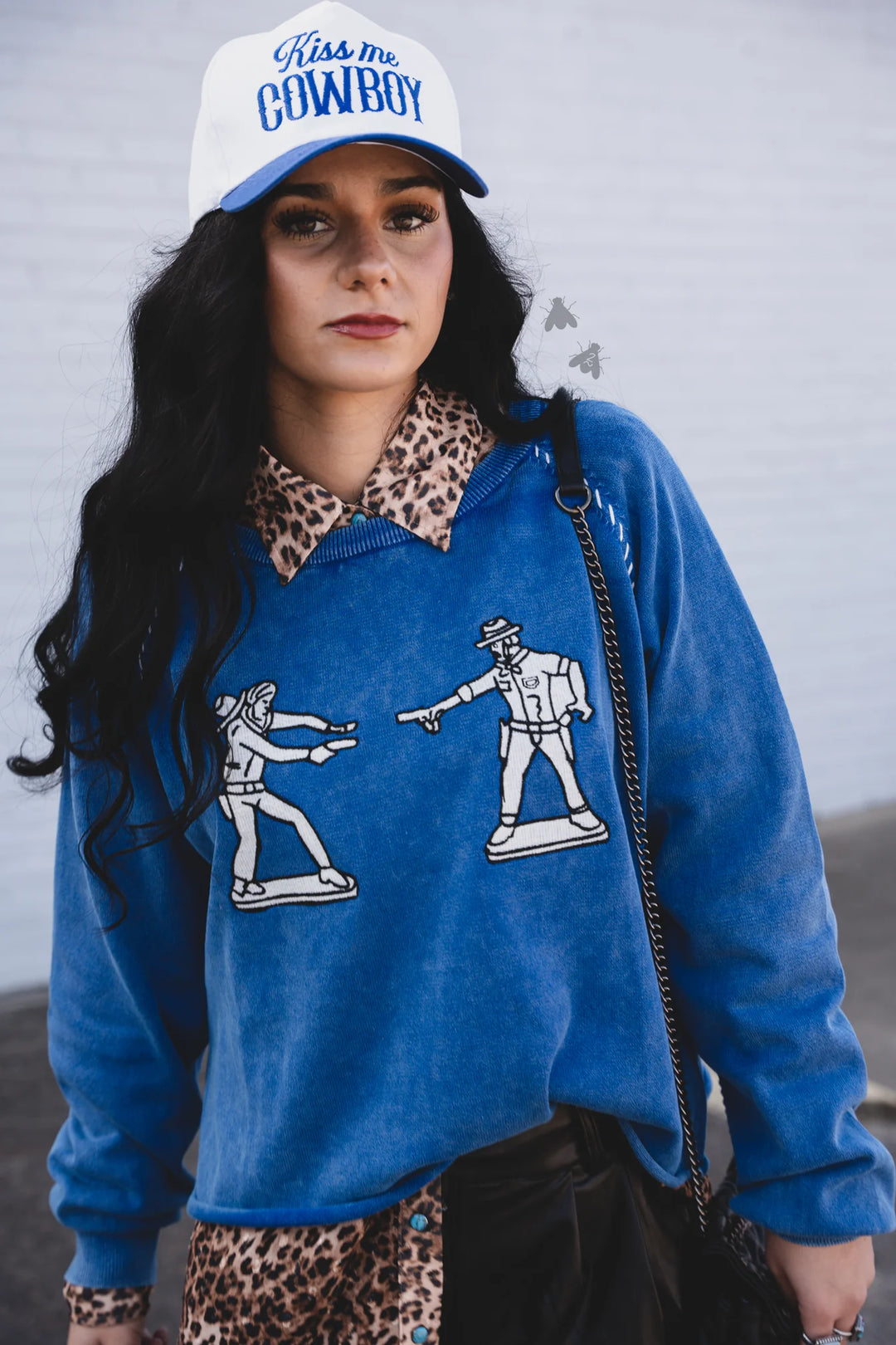 COBALT COWBOY Pullover-Blue