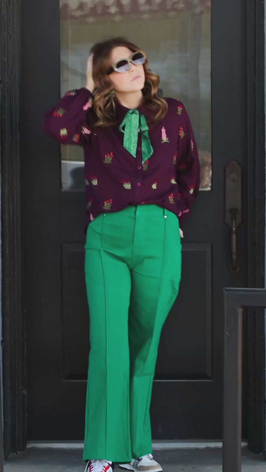 Scattered Embroidered Shirt-Ivy Jane