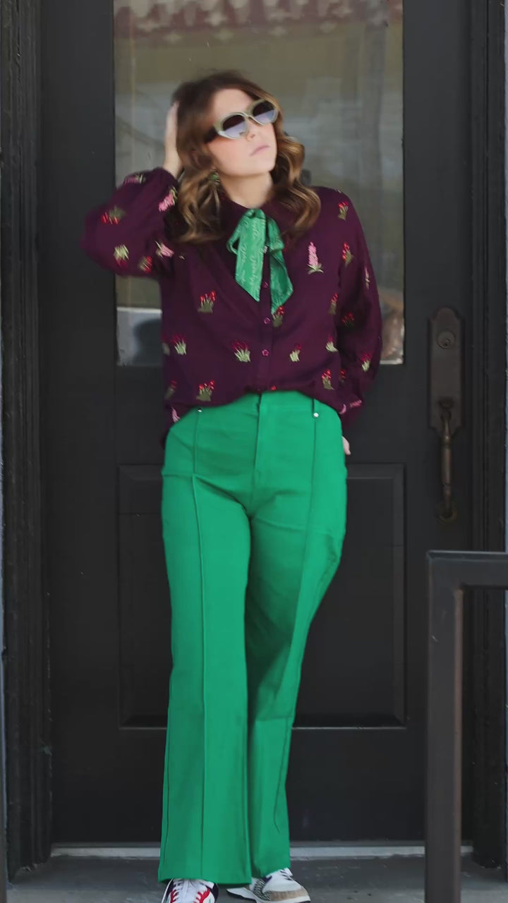 Scattered Embroidered Shirt-Ivy Jane