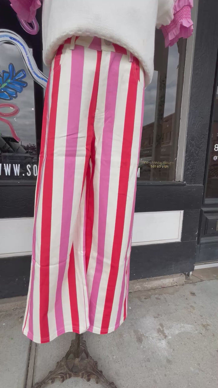 Pink & Red Stripe Pants