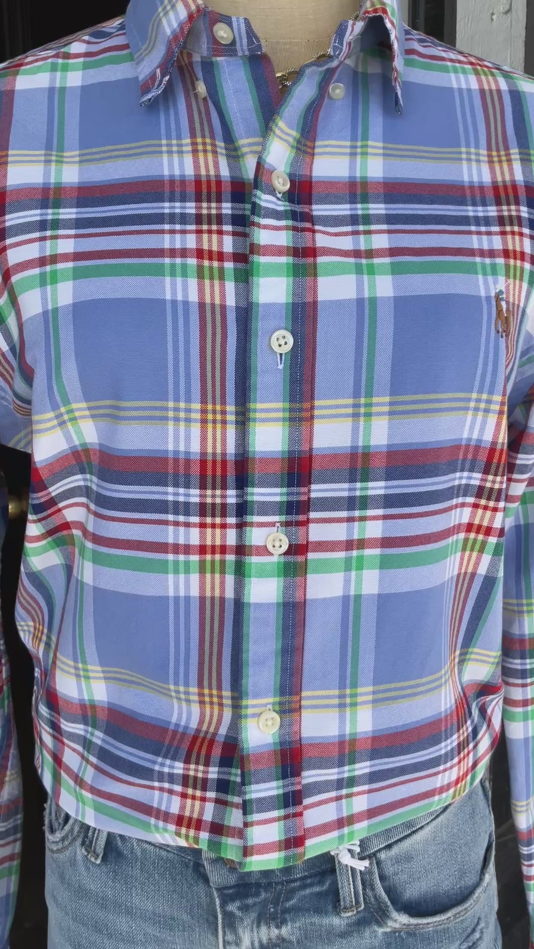 Thrifted-Womens Plaid Ralph Lauren Button Down