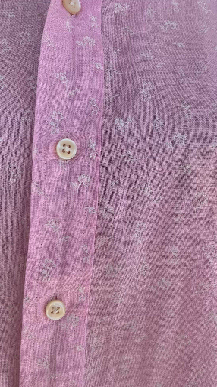 Thrifted-Floral Linen Ralph Lauren Button Down