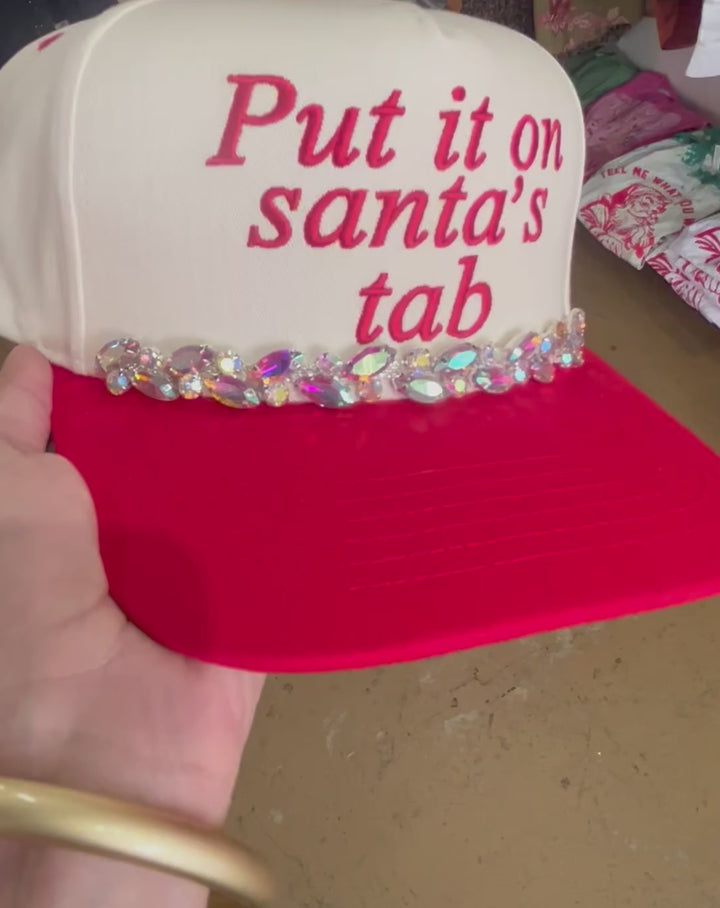Put It on Santa´s Tab Jeweled-Red