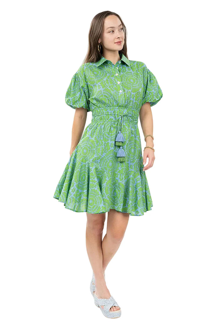 Flounced Hem Shirt Dress