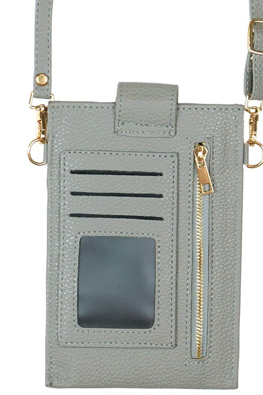 Solid Cellphone Crossbody With Clear Window