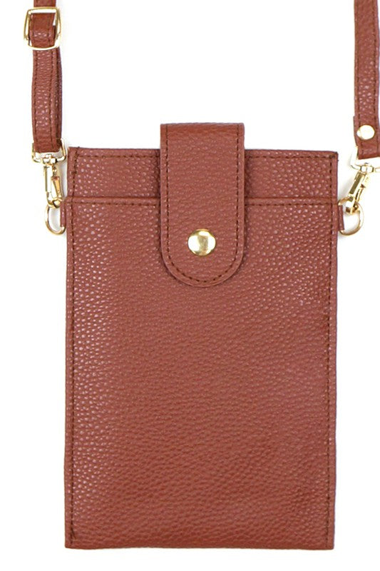 Solid Cellphone Crossbody With Clear Window