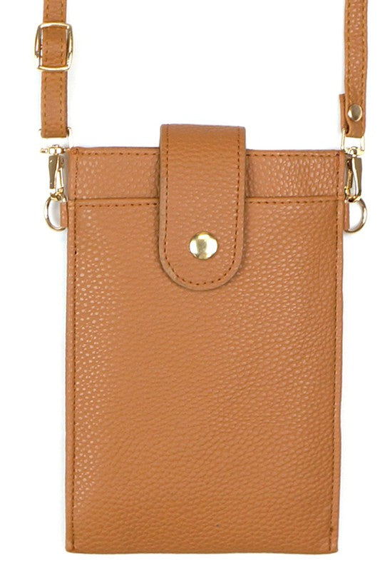 Solid Cellphone Crossbody With Clear Window