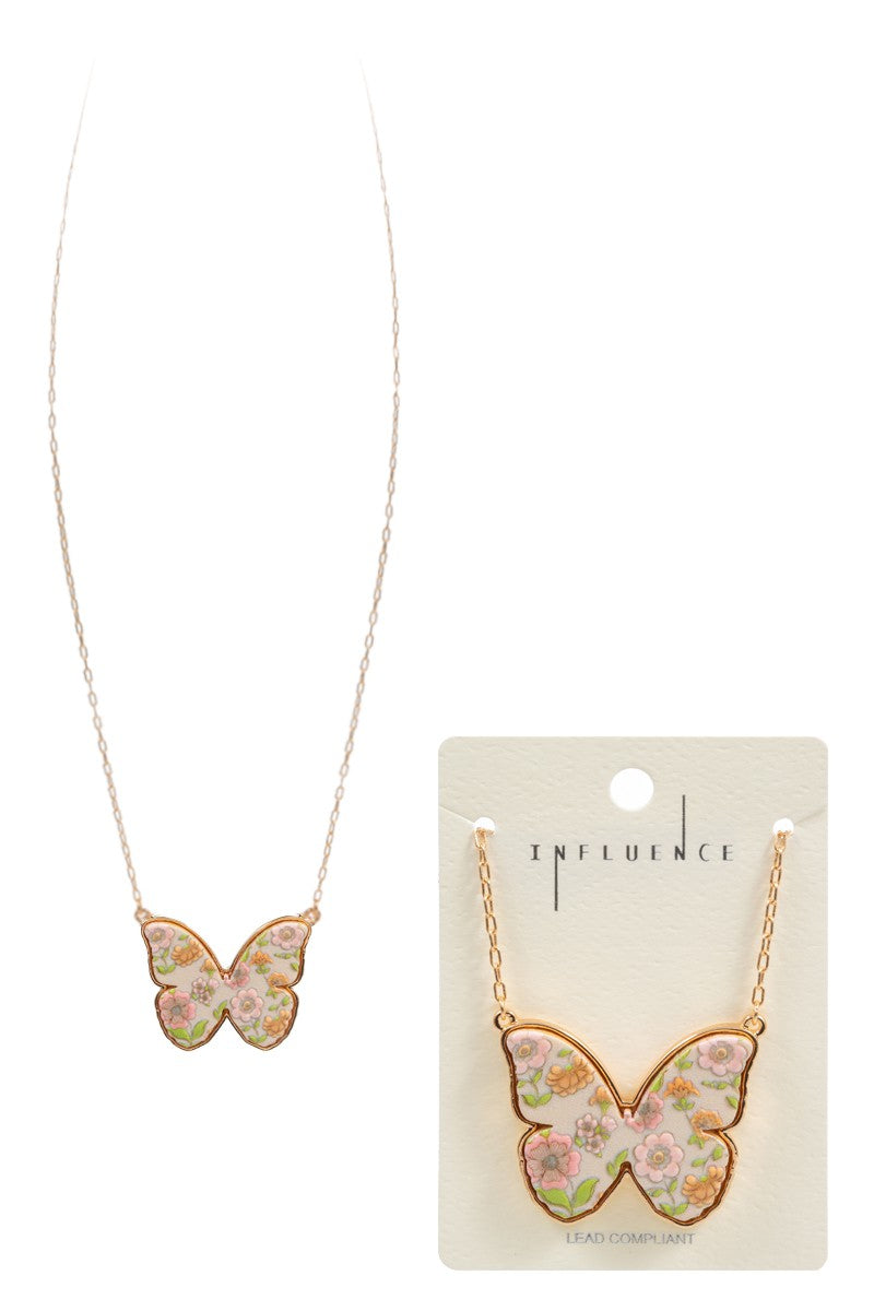 Detailed Butterfly Charm Necklace | 14kt Gold Vermeil Chain | Light Years