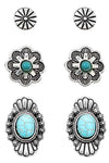 Floral Concho Earring Set