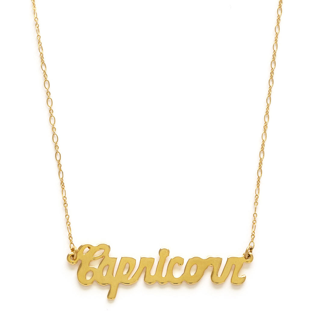 Zodiac Script Necklaces – Capricorn