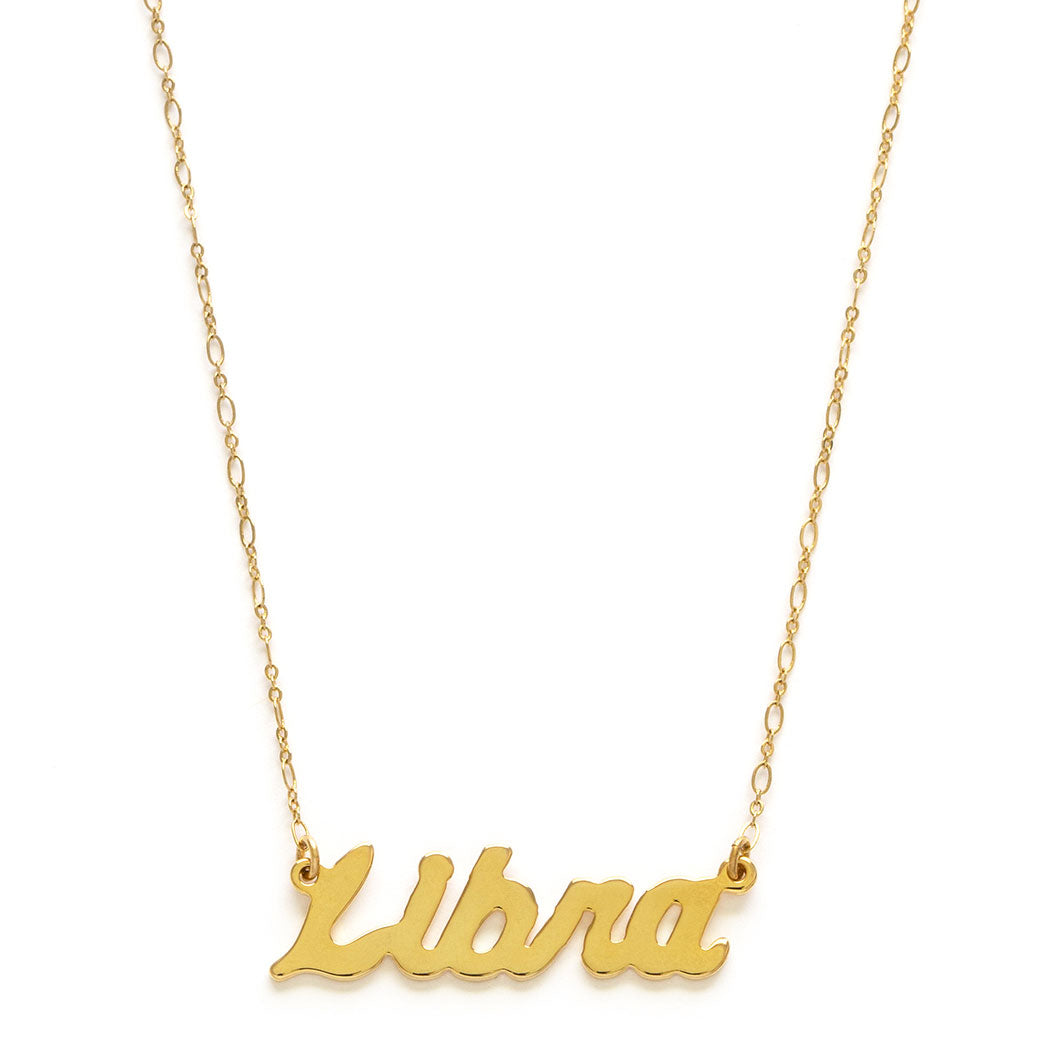 Zodiac Script Necklaces – Libra