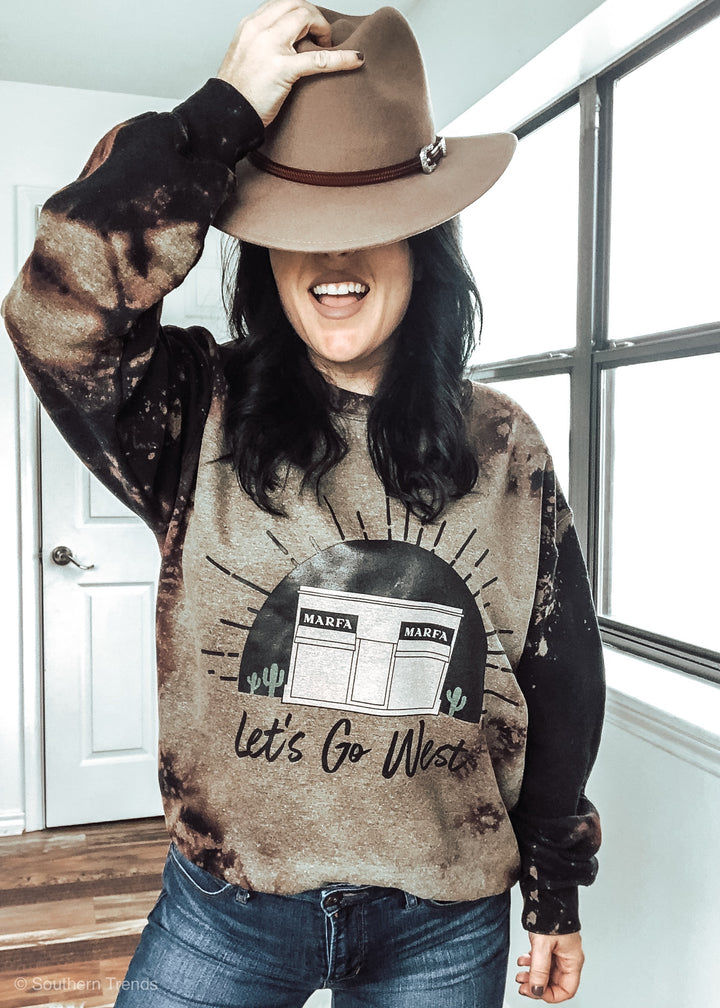 Let’s Go West Bleached Sweatshirt- Preorder